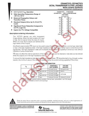 CD74HCT573DBR datasheet  